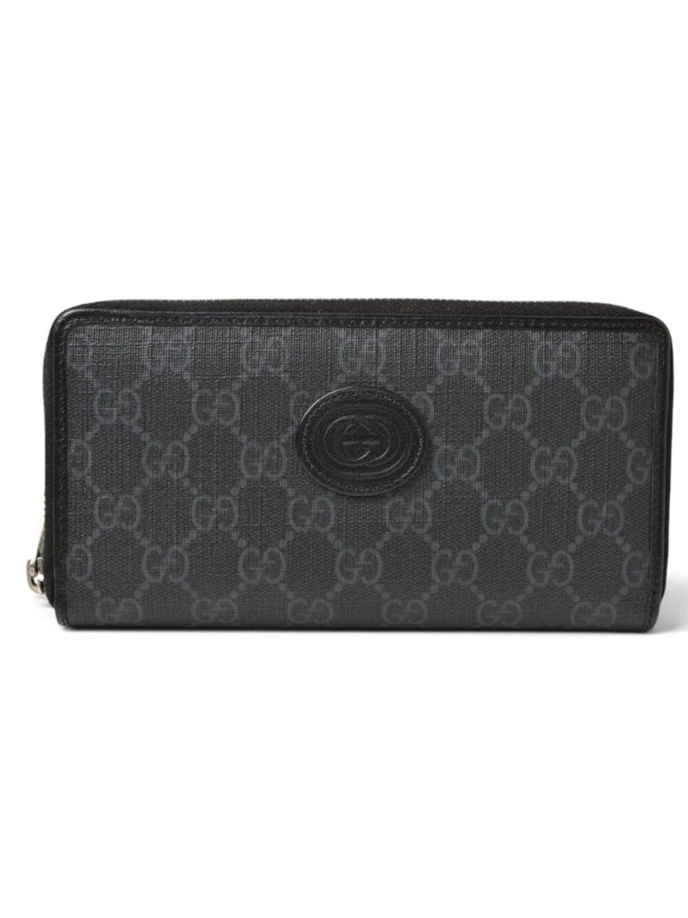 Gucci Wallet Interlocking GG Supreme Zip Around Gray Black - Picture 1 of 14